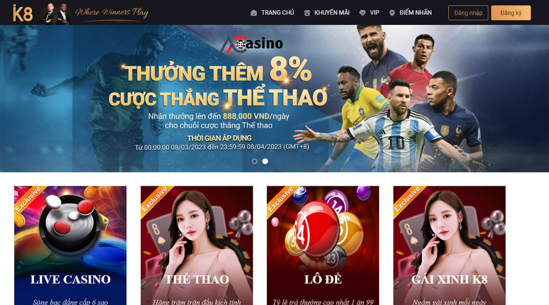 Cá cược thể thao K8 hấp dẫn