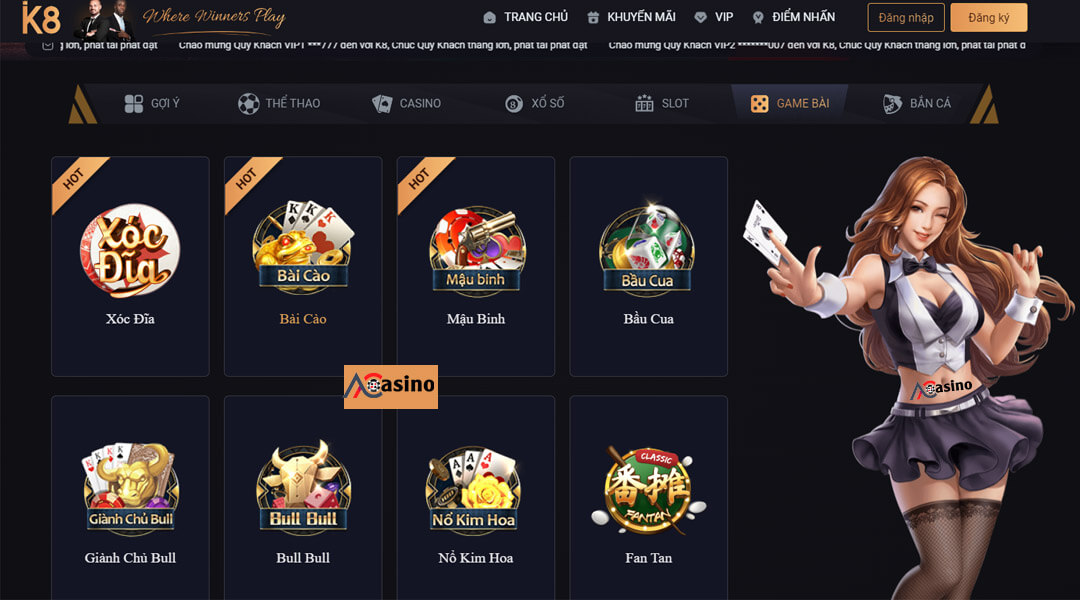 Hệ thống game bài đổi thưởng thú vị