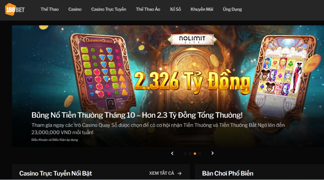 188BET - KHÁM PHÁ KHÔNG GIAN CÁ CƯỢC TRỰC TUYẾN HÀNG ĐẦU