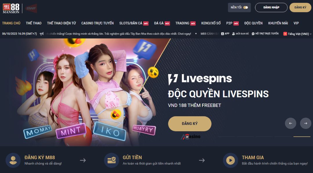 Sân chơi cá cược trực tuyến M88 