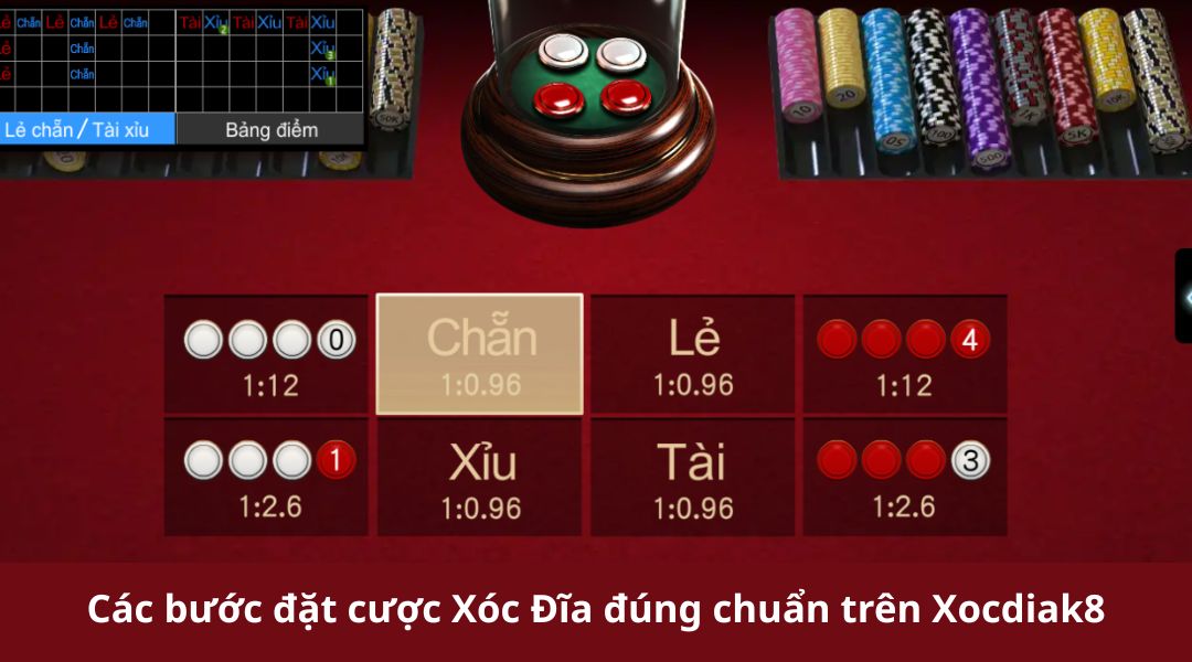 Các bước đặt cược Xóc Đĩa đúng chuẩn trên K8
